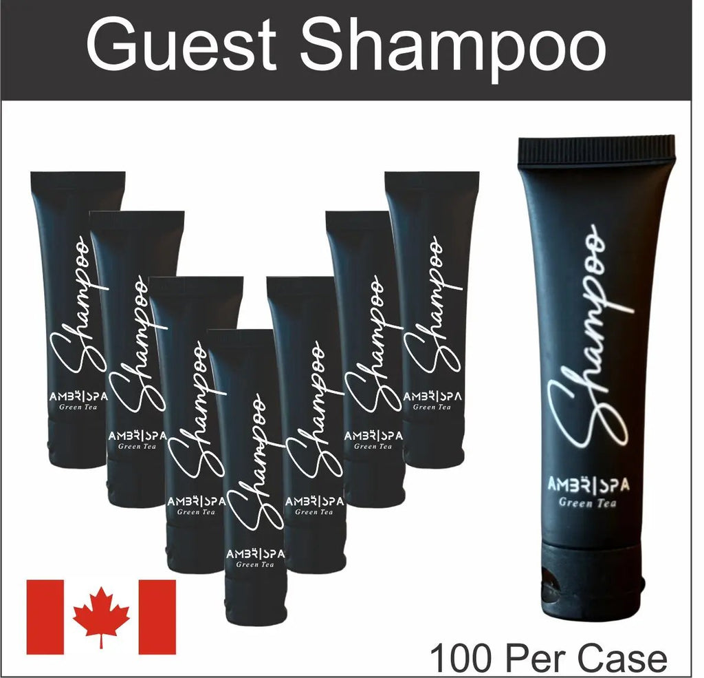 Hotel Supplies Shampoo AMBR Spa 100 pack Hotel Supplies Canada by Custom Amenities Inc