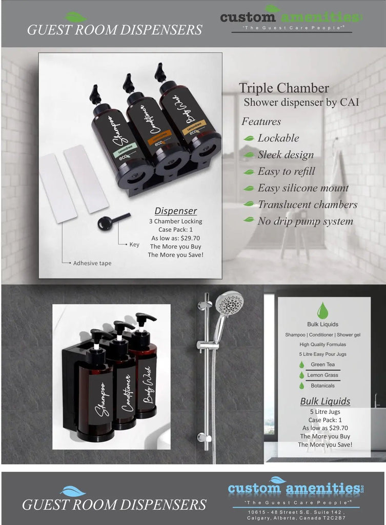 Hotel Shampoo Dispenser AMBR SPA - Branded Amenities by Custom Amenities Inc.