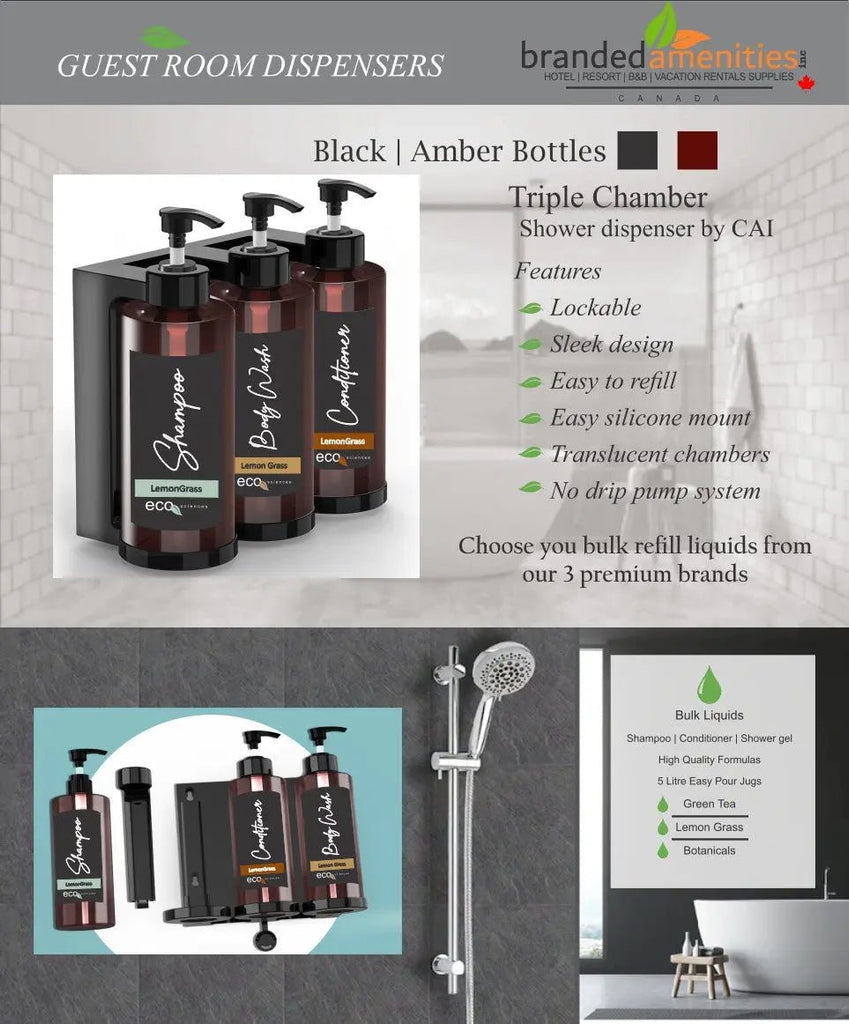 Hotel Shampoo Soap Dispenser ECO Sciences ON SALE - Branded Amenities by Custom Amenities Inc.