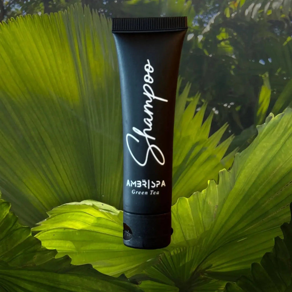 Hotel Supplies Shampoo AMBR Spa 50 pack - Branded Amenities by Custom Amenities Inc.