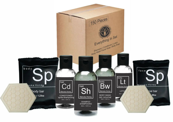 Vacation Rental Supplies Manuka Amenity Kit 25 - Branded Amenities by Custom Amenities Inc.