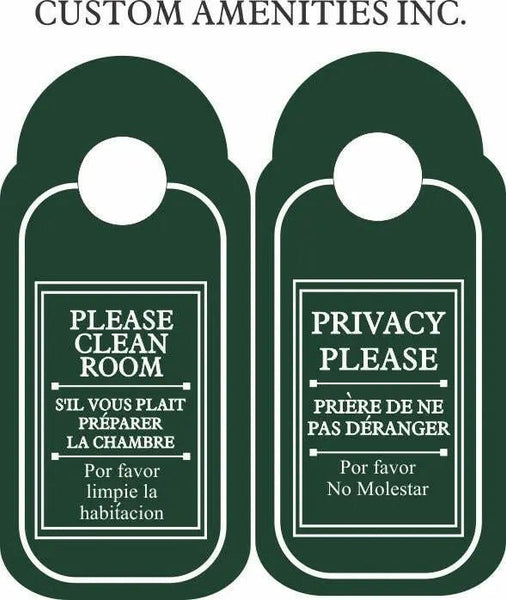 Hotel Do Not Disturb Signs (10 per case) Hotel Supplies Canada - Branded Amenities by Custom Amenities Inc.